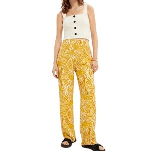 Scotch & Soda Tie-dye Wide-leg Trouser In Yellow Orange Combo Women's XL